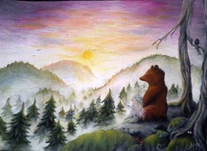 Meja-och-björnen-Vinka-godnatt-till-solen
